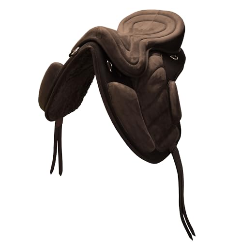 Brama West Kinder Sattel baumlos “Safety“- Sitzgröße 13“ - inkl. Steigbügelriemen & Sattelgurt (Braun 13