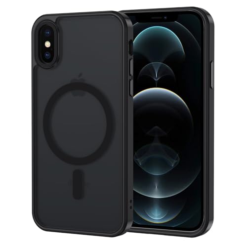 XTCASE für iPhone XS Max Hülle Magnetisch kompatibel mit Magsafe, Matt Transluzente Handyhülle für iPhone XS Max (6.5