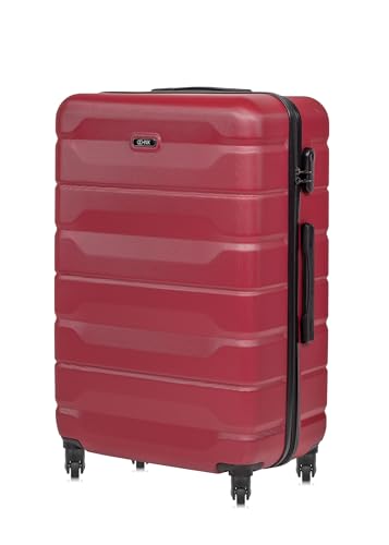 OCHNIK Großer Koffer | Hartschalenkoffer | Farbe: Rot | 76x49x29 cm | Größe: L | Reise-Koffer mit 4 Rollen | Trolley | Langlebig | Mit ABS | Numerische Sperre | Fassungsvermögen 94 L