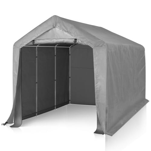 Bonnlo Carport Garagenzelt 180X180cm, Winterfest Aufblasbar Lagerzelt Gerätehaus mit Stabiler Stahlrohrkonstruktion, Autozelt, Dunkelgrau (180X180cm)