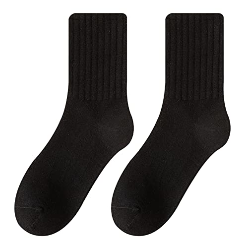 Generisch Kindertracht Strümpfe Einfarbige Damensocken Mid Tube und Qinter All Long Tube Socken reiner Baumwolle Damensocken 39 (Black, One Size)