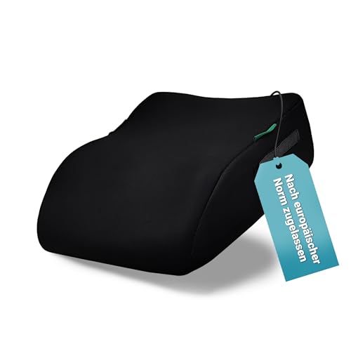 HiTS4Kids Kindersitz fürs Auto (Schwarz) – Praktisch, komfortabel und sicher – Geprüfte Sicherheit nach Kindersitznorm R129 – Kindersitz 135-150cm – kompakt und unkompliziert