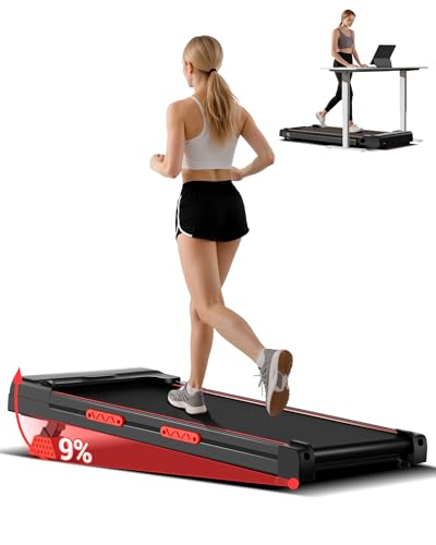 Walking Pad mit Steigung 1-10KM/H, Laufband mit Steigung für Zuhause und Dreifacher Dämpfung und Leisem 2.75 PS Motor, Laufband Schreibtisch Max. Belastung 136KG