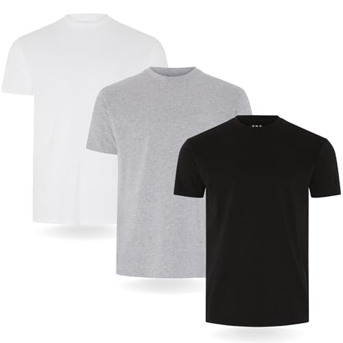 FM London Herren-T-Shirt 3/5er-Pack - Hochwertige T-Shirts mit leicht tailliertem Design