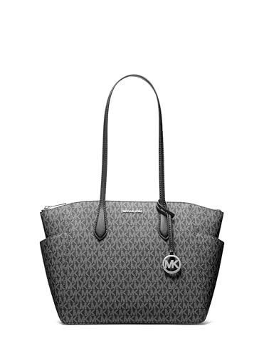 Michael Kors Marilyn Medium Signature Logo Tote Bag Black PVC