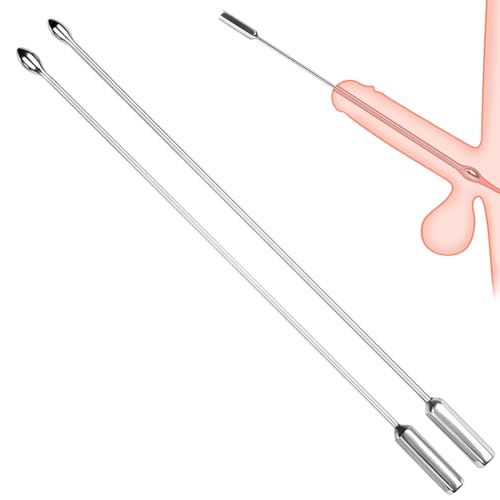 Edelstahl Harnröhren Set,Metall Dilatatoren Penis Plug Urethral Dilator Katheter Harnröhren Stimulation Harnröhrensonden Penis Masturbation Prostata Massage Sexspielzeug für Männer (Ø:0.6+0.7cm)