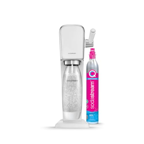 SodaStream Wassersprudler ART mit CO2-Zylinder und 1x 1L spülmaschinenfeste Kunststoff-Flasche, Höhe 44cm, Weiß, 44 cm