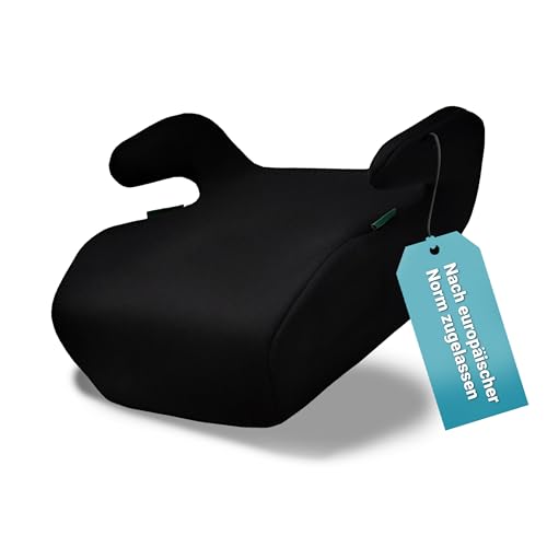 HiTS4Kids Kindersitz fürs Auto (Schwarz) – Kindersitzerhöhung für Kinder von 126-150cm – komfortabel und sicher durch geprüfte Sicherheit nach Norm R129 – kompakt und unkompliziert