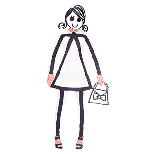 (PKT) (9905098) Adult Ladies Stick Woman Costume (UK 8-10)