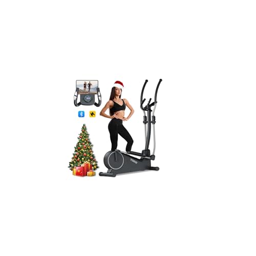 TODO 2 in 1 Crosstrainer für Zuhause mit App, Ultraleiser Magnetischer Ellipsentrainer mit 32 Widerstandsstufen, Pulssensor, Handy-und Flaschenhalter, LCD Monitor, Aerobic Elliptical Stepper