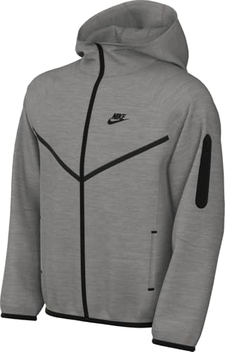 Nike Kinder Tch Fz - Pd Jacke, Dk Grey Heather/Dk Grey Heathe, 146-158