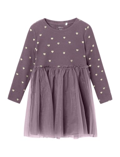 NAME IT Mädchen Nmfnadja Dress Noos Kleid, Arctic Dusk, 92 EU