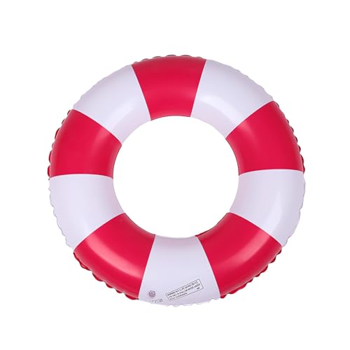 Schwimmreifen Schwimmring Erwachsene Retro-Stil Aufblasbare Schwimmreifen Lustiges Pool Float Spielzeug Schwimm Schwimmbecken Float für Badespaß Sommerpool Strandparty Wasseraktivitäten (rot)