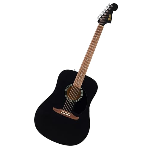Fender California Debut Redondo Dreadnought Akustikgitarre, Fichtendecke, schwarzes Schlagbrett, Schwarz