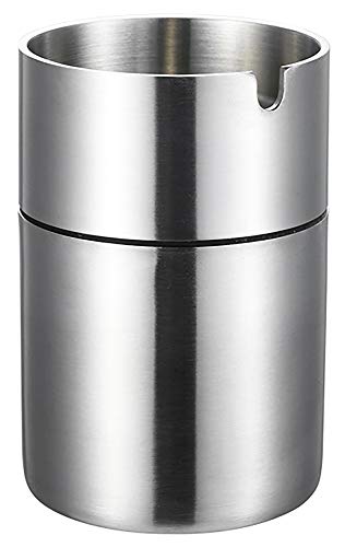 Chingde Aschenbecher aus Edelstahl, Aschenbecher für den Außenbereich, winddicht, Aschenbecher, Aschenbecher, Aschenbecher für den Haushalt, Büro, Garten (groß)