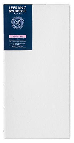 Lefranc Bourgeois 111132 Keilrahmen Serie - Klassisch, 100 % Baumwolle, 350g/m², Archivqualität, säurefrei für erhöhte Haltbarkeit, grundiert - 20x40cm