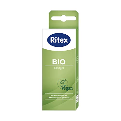 Ritex Bio Gleitgel – Gleitgel wasserbasiert natürlich 50 ml, gleitgel Bio vegan, frei von Duft- und Farbstoffen – kondomgeeignet, dermatologisch getestet, Made in Germany