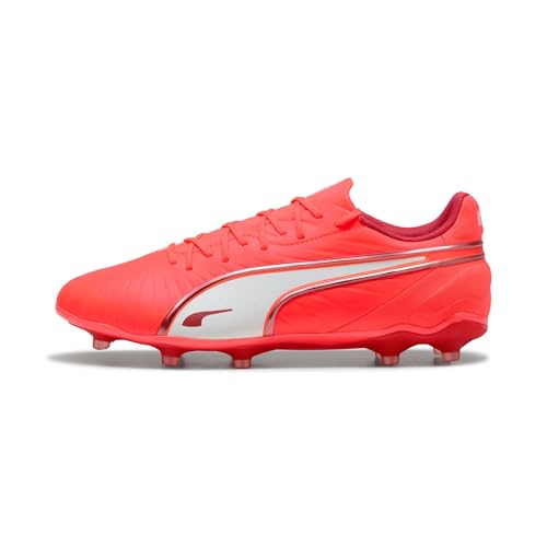 PUMA King Match FG/AG, Unisex Fussballschuh, Glowing RED-PUMA White-RED FIRE,