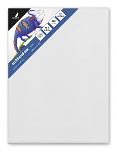 Kangaro leinwand - canvas 18x24cm 380gr/m2 100% Baumwolle mit Kiefernholzrahmen und Keilen, Weiss