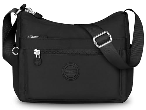 VOBUKE Umhängetasche Damen Mittelgroß Wasserdicht Nylon Crossbody Bag mit Vielen Fächern Leichte Schultertasche Verstellbarer Breitem Freizeit Kleine Messenger Bag für Einkaufen, Reisen