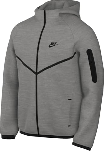 Nike Herren Tch Fleece Full Zip Wr Jacke, Dk Grey Heather/Black, XL