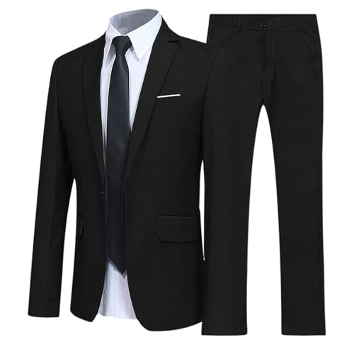 Anzug Herren 2 Teilig Slim Fit Anzüge Business Herrenanzug 2-Teilig Sakko Hose Formal Dinner Suit Freizeit Modern Anzugjacke Hosenanzug für Hochzeit Party Abschluss