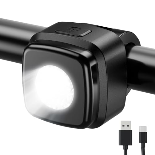 OnMeto Fahrradlicht Vorne,IPX5 Wasserdicht Frontfahrrad Lampe Fahrrad licht,USB Typ-C Wiederaufladbares Fahrradleuchten für Fahrrad(schwarz)