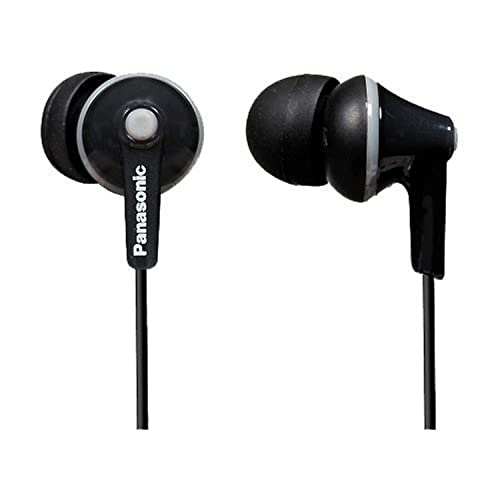 Panasonic RP-HJE125E-K Ergofit In-Ear-Kopfhörer mit kraftvollem Klang, bequemem rutschfestem Sitz und 3 Größen von Ohrstöpseln, schwarz