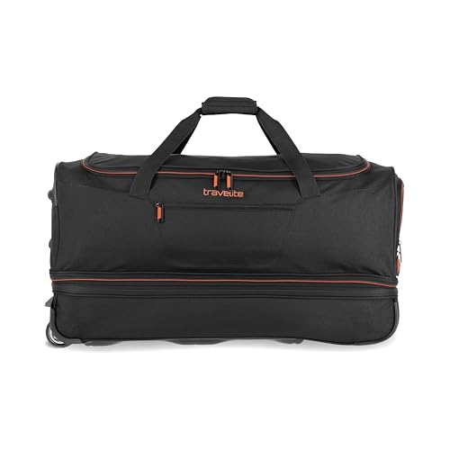 Travelite Trolley Reisetasche mit Rollen groß, erweiterbares Volumen, Basics, Weichgepäck Rolltasche mit Dehnfalte, 70 cm, 98-119 Liter