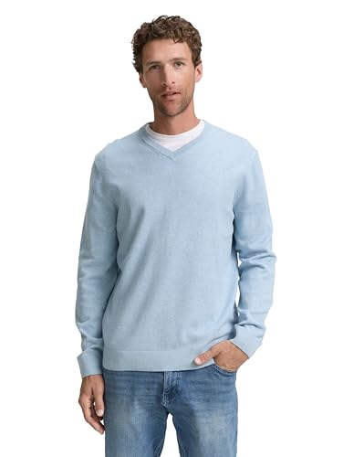 TOM TAILOR Herren 1039811 Pullover, 38676-Light Metal Blue Melange, L