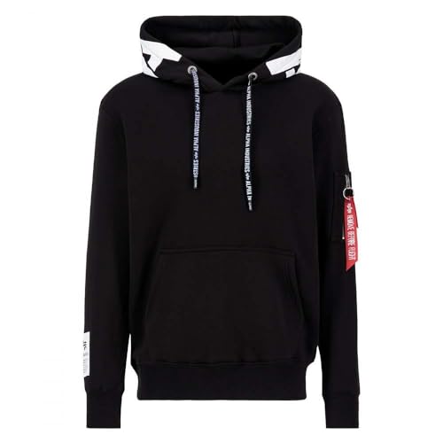 Alpha Industries Herren Alpha Hoody Kapuzensweat Kapuzenpullover, Black, XXL