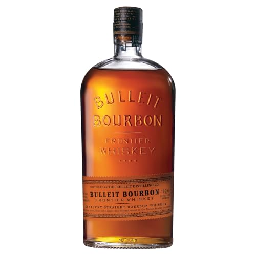 Bulleit Bourbon Frontier, American High Rye Whiskey, Geschenkempfehlung für Freunde & die Liebsten, handverlesene Kentucky Tradition, 45% vol, 700ml Einzelflasche