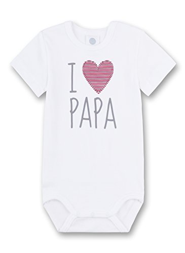 Sanetta Baby-Body kurzarm weiß I love Papa | Hochwertiger und nachhaltiger Body für Babys aus Bio-Baumwolle. Baby Body