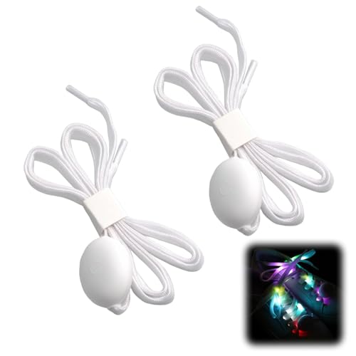 Wvxilyr LED-Schnürsenkel, mehrfarbig, Blinker, Nylon, für Schuhe, 1 Paar helle Schnürsenkel, 120 cm – 3 Beleuchtungsmodi, 7 Farben, für Partys, Hip Hop, Radfahren, Wandern und Skaten