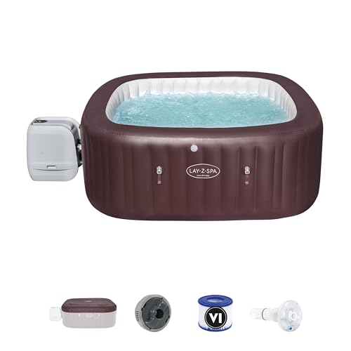Bestway LAY-Z-SPA Maldives HydroJet Pro™ Whirlpool, 201 x 201 x 80 cm, 5-7 Personen, eckig, braun