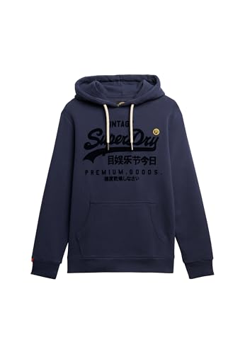 Superdry Herren Farblich abgestimmtes Vintage Logo Hoodie Lauren Marineblau M