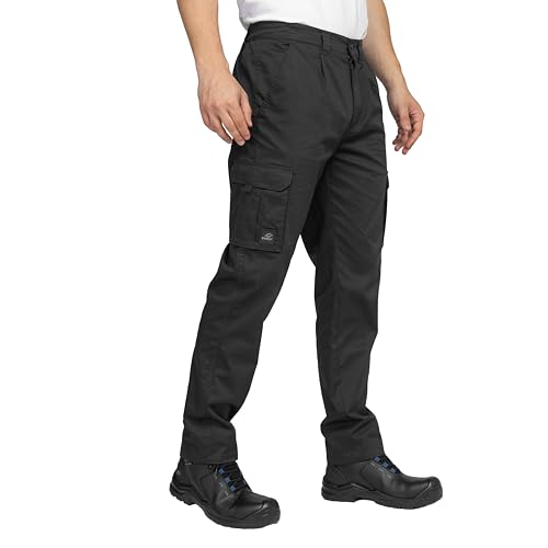 BWOLF Prime Arbeitshose Herren Arbeitshose Herren mit vielen Taschen und extra verstärktem Hosenbund Cargohose mit Spandex (DE/NL/SE/PL, Alphanumerisch, XXL, Regular, Regular, Schwarz)