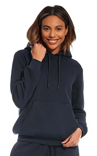 Light & Shade LSLSWT005 Super Soft Touch Loungewear Kapuzen-Sweatshirt-Oberteil für Damen, Marine, M