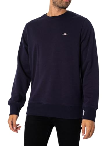 Gant Herren Reg Shield C-Neck Sweatshirt, Evening Blue, L EU