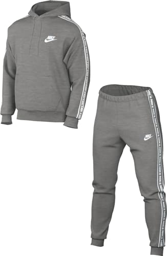 Nike Herren M NK Club FLC GX HD TRK Suit Tracksuit, DK Grey Heather/White, L
