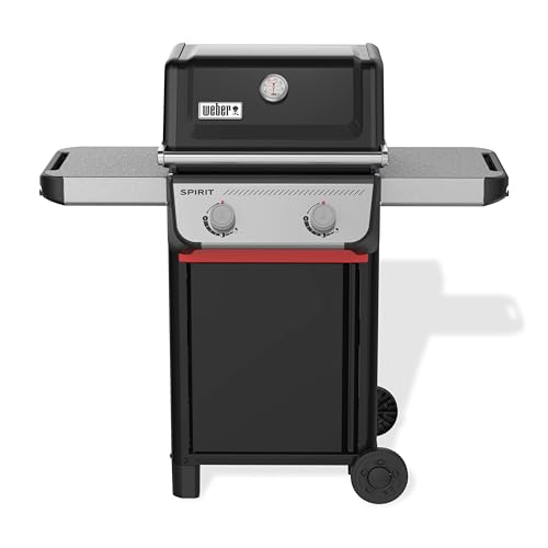 Weber Spirit E-210 Gasgrill, 2 Brenner, 51 x 46 cm Grillfläche, Warmhalterost, Deckelthermometer, 2 Räder - Schwarz/Silber (1500833)