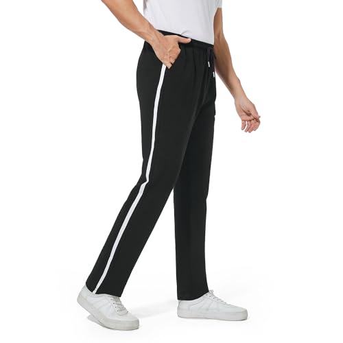 FGFD&OU Jogginghose Herren Lang Baumwolle, Sporthose Herren, Freizeithose Trainingshose Männer, Sport Hosen Sweatpants Joggers, Laufhose Yogahose Sweathose Fitness (Schwarz, XXL)