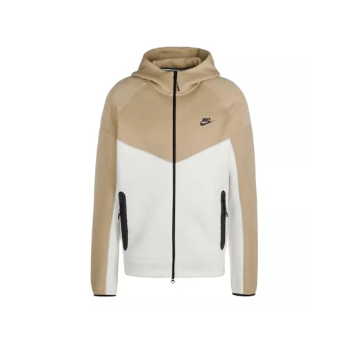 Nike FB7921-121 M NK TCH FLC FZ WR Hoodie Sweatshirt Herren Summit White/Khaki/Black Größe M