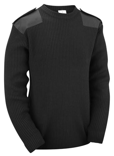 Militär / Sicherheit Stil Pullover (L, Schwarz)