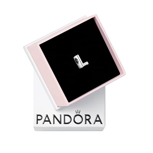 PANDORA Moments Buchstabe L - wendbares Alphabet-Charm aus Sterling-Silber mit geprägten Herzen und Perlen an der Rückseite - kompatibel mit Armbändern Moments Kollektion