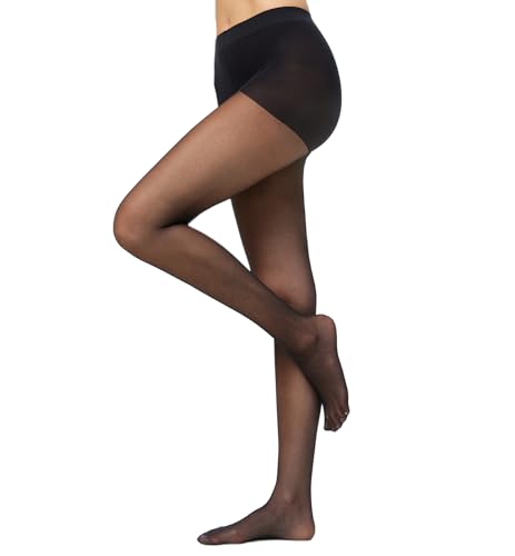 Nur Die Goodbye Laufmaschen 20 DEN Strumpfhose verhindert Laufmaschen transparente Fein-Strumpfhose matte Optik Damen, schwarz, M