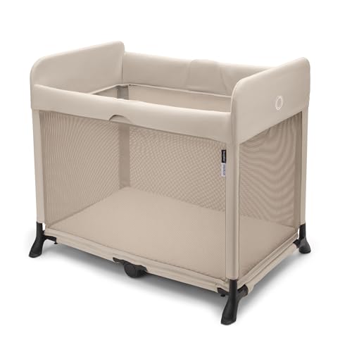 Bugaboo Stardust, 2-in-1, leichtes, faltbares Reisebett und kompakter Spielstall mit Matratze, in 1 Sekunde aufgeklappt, für Babys und Kleinkinder, inklusive Tragetasche, Desert Taupe