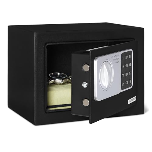 Amazon Basics Stahl-Sicherheitssafe und Schlosskasten mit elektronischer Tastatur – 4531 Kubikzentimeter, Schwarz