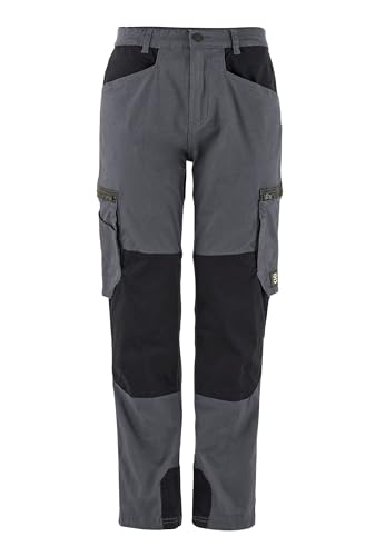 pka Cargo Work Arbeitshose für Herren - mit Stretch aus 98% Baumwolle & 2% Elasthan in Grau/Schwarz Größe 56