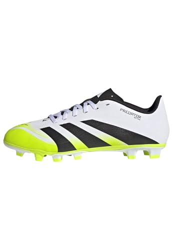 Adidas Unisex Predator Club Firm Ground/Multi Ground Football Boots, Cloud White/Core Black/Lucid Lemon, 42 2/3 EU